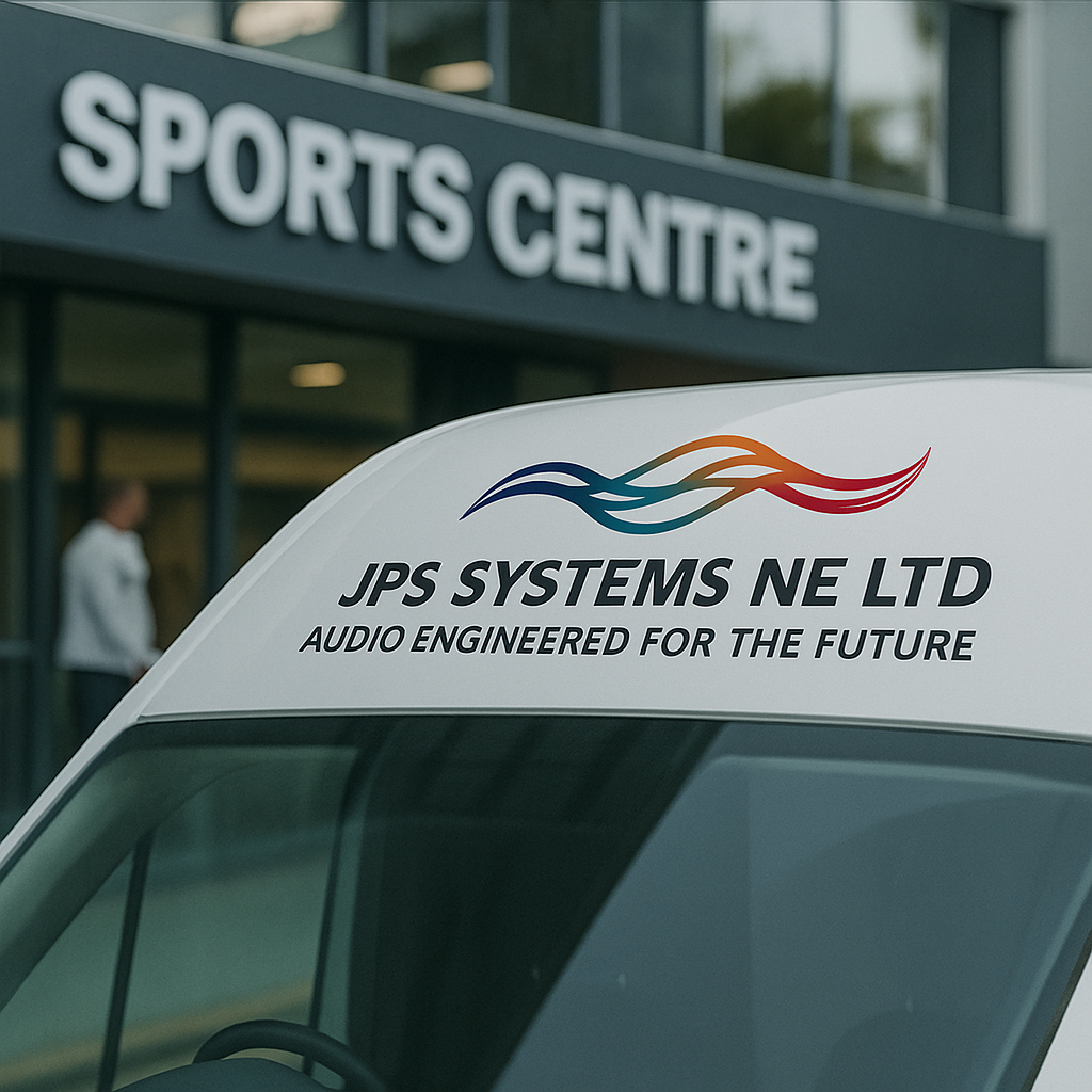 JPS Systems NE Ltd service van outside a leisure centre