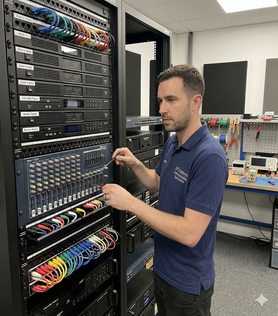 JPS Systems engineer carrying out servicing and maintenance